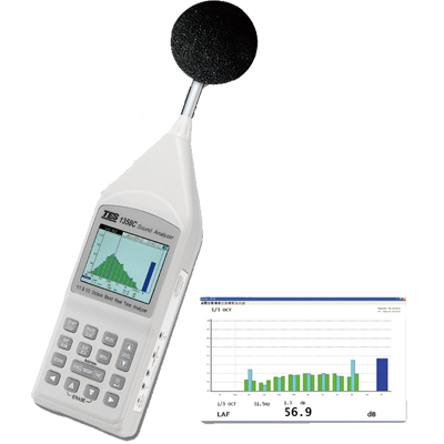 臺灣泰仕1/1 及 1/3 八音度實時音頻分析儀TES-1358C